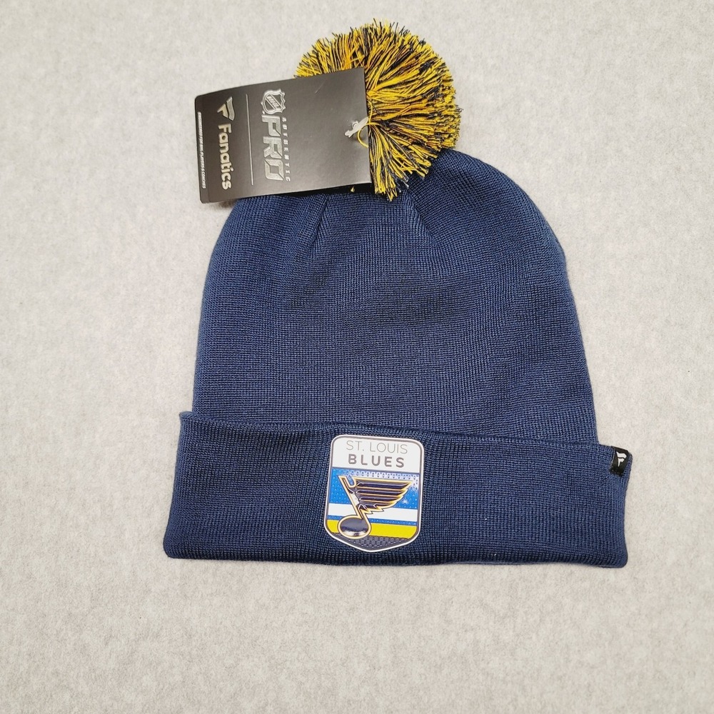NHL St.‎ Louis Blues Winter Cuffed Knit Pom Beanie Hat Fanatics Authentic Pro OS
